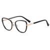 Leopard Cat Eye Reading Glasses Anti Blue Light Women Ultralight TR90 Far Sight Optical Eyewear Prescription