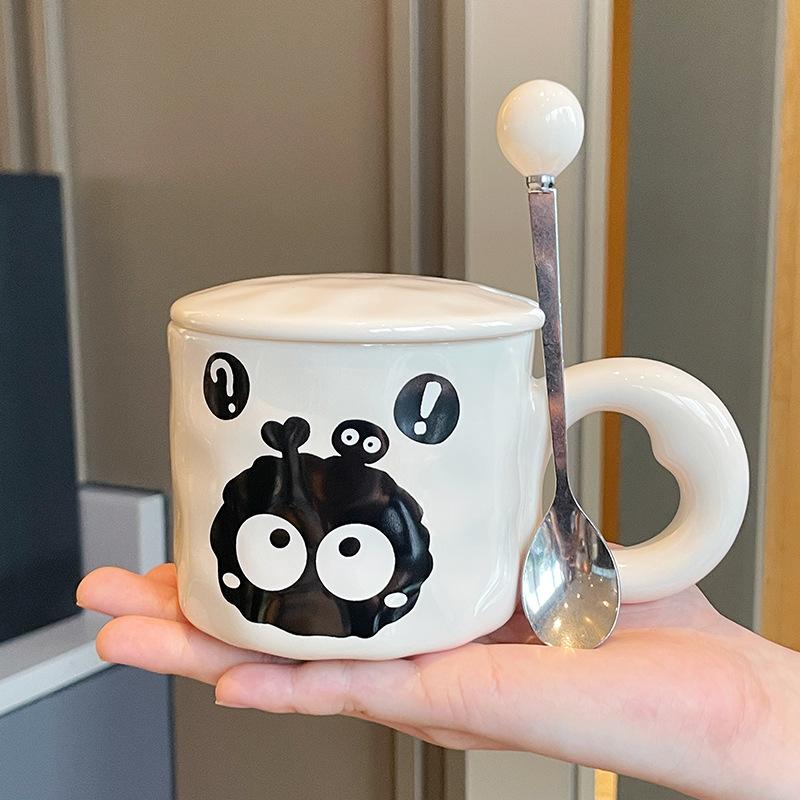 Souvenir Girls Cute Ceramic Mug with Lid Couple Water Cup Creative Practical Mug Men's Coffee Mug Gift