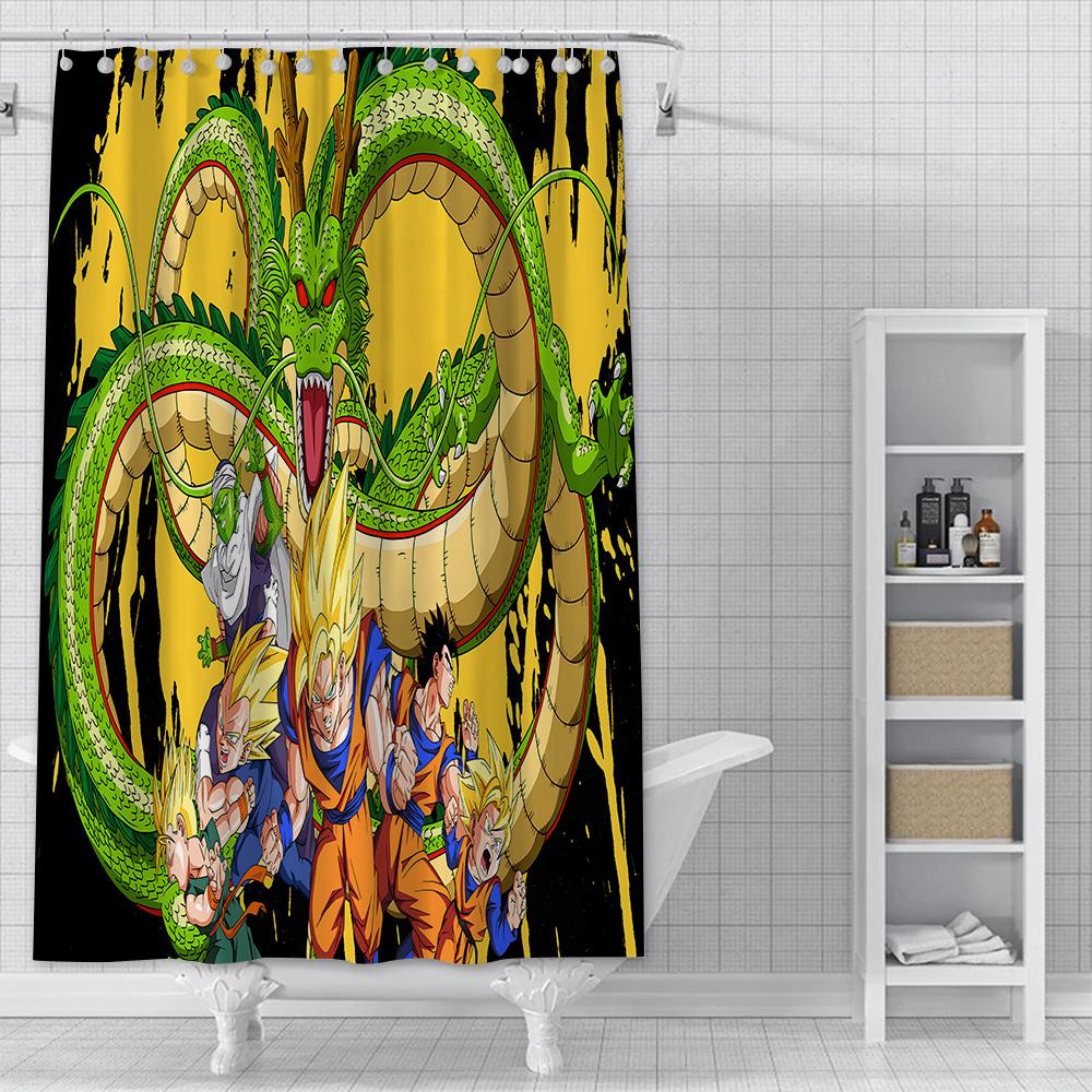 Anime B-balls Shower Curtain Waterproof Polyester Fabric Paint Bath Curtains B-balls Bathroom Decor D-dragons Curtain With Hook