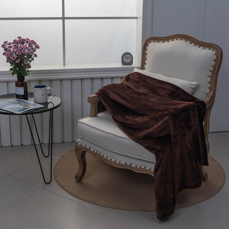 Dicke einfarbige Korallenfleece-Decke – Kuschelig für Haustiere, Zuhause oder Büro