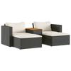VidaXL Garden Lounge Set with Cushions 5 Pcs, Sofas with Footrest, Patio Terrace Furniture Set, Black Resin 365725