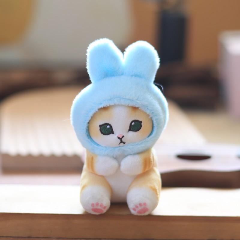 Cartoon Cute Shark Cat Pendant Plush Toy Doll Kitten Bag Hanging Keychain Doll