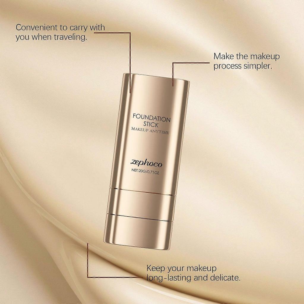 Zephoco Elfenbeinweiß 2-in-1 Foundation Stick Leicht, Feuchtigkeitsspendend, Langanhaltend, Erzeugt Einen Natürlichen Make-up-Look