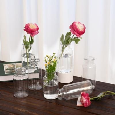 Yousheng Small Vases for Flowers, Mini Clear Glass Bud Vases, Mini Flower Vase for Wedding Table Centerpiece Home Decor,