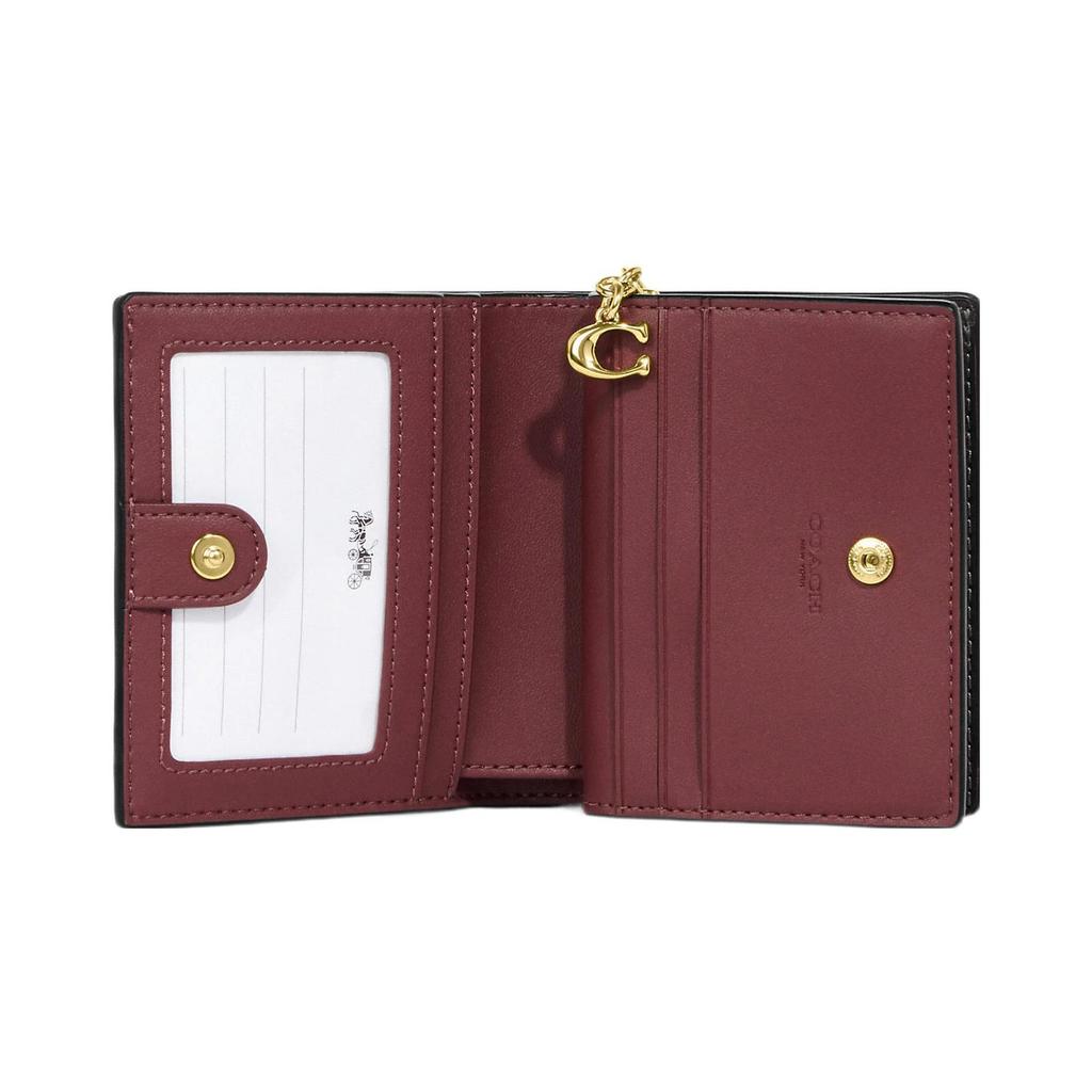 New COACH Snap Wallet Leather Card Holder, Wallet Women's Black CH594-IMBLK