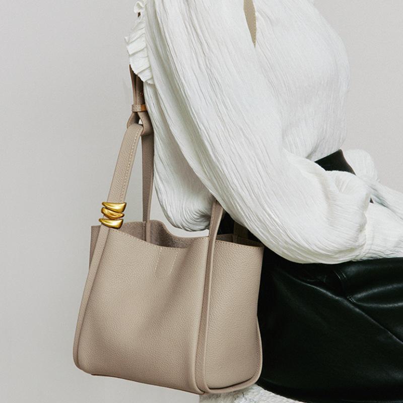Leder Tasche für Damen, Sommer Gemüsekorb, Weiche Echte Leder Damen Tasche, Einzelschulter Handtasche und Crossbody Damen Tasche
