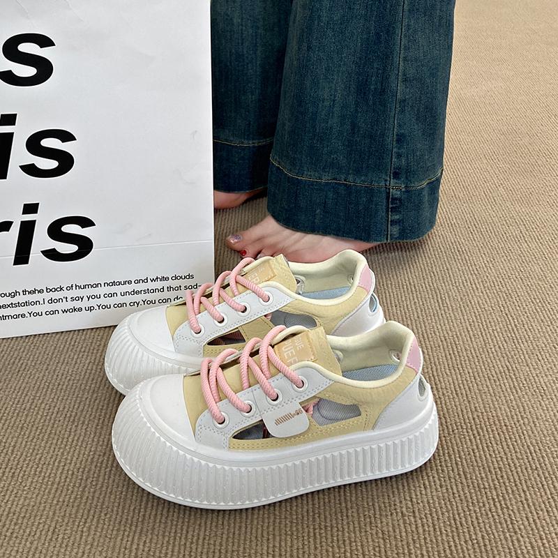 CRLAYDK Women Classic Fashion Sneakers Hollow Out Summer Casual Tennis Platform Skate Shoes Leather Walking Anti Slip Trainers