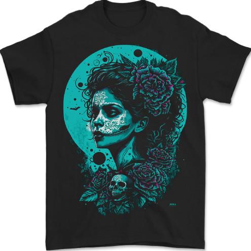 Santa Muerte Day of the Dead Skull Fantasy Mens T-Shirt 100% Cotton S разноцветный