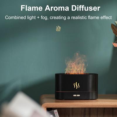 Aroma Diffuser Flame Mist Humidifier Air Freshener Essential Oil Diffuser Night Light for Home