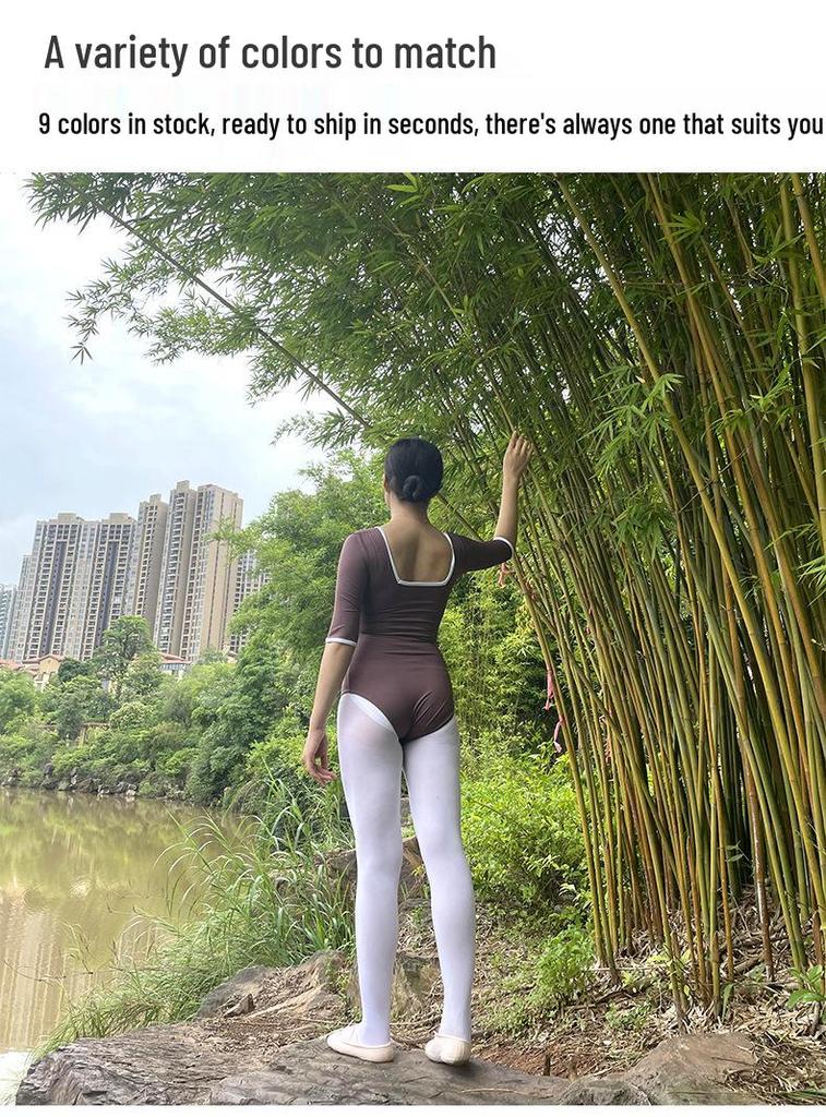 Expertly Crafted Ballet & Gymnastics Body-Shaping Leotard with Long Sleeves for Adult Training & Aerial Yoga
