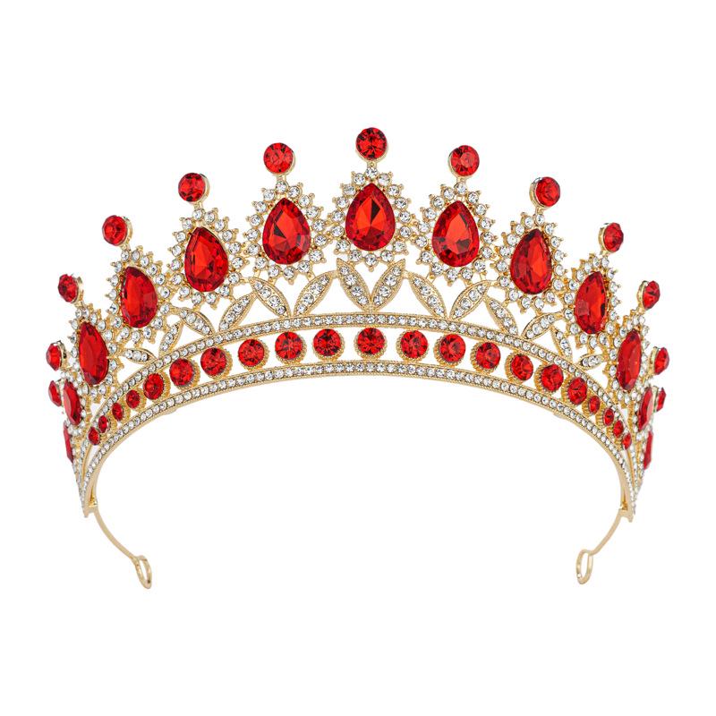 European & American Bride Rhinestone Crown Headband - Baroque Wedding & Evening Hair Accessory