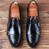 New Men Crocodile Pattern Dress Patent Leather Loafers Luxury Wedding Monk Strap Shoes Italian Style Homecoming Prom Footwear