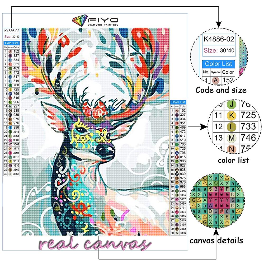 Diamond Embroidery Colorful Animal Deer 5D DIY Diamond Painting Cross Stitch Rhinestone