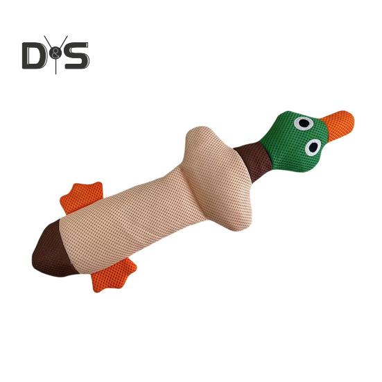 Squeaky Duck Dog Toy Interactive Doy Chew Toy Duck Shape Stuffed Puppy Teething Toy with Crinkle Paper for Small Medium Large Dogs