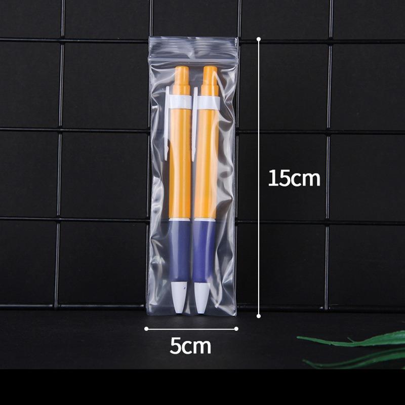 

200pcs Thickened Plastic Sealed Clear Zip Lock Bags PE Waterproof Seal Reuse Universal Packag Pocket Multi Specification Long Strip Self Sealing Bag 5x15cm 200pcs