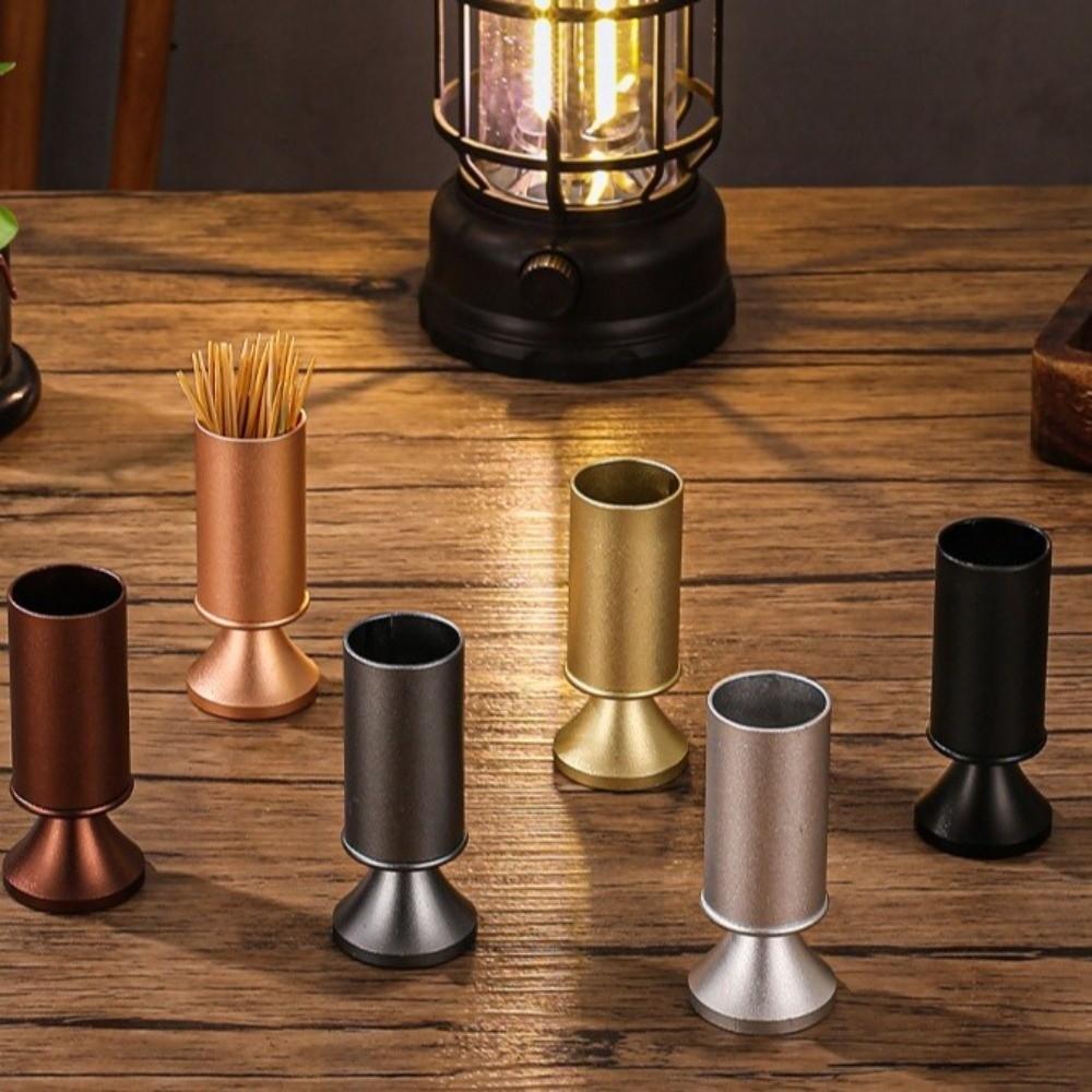 Luxury Toothpick Stand Aluminum Zinc Zinc Alloy Fruit Skewers Storage Box Toothpick Holder  Restaurants