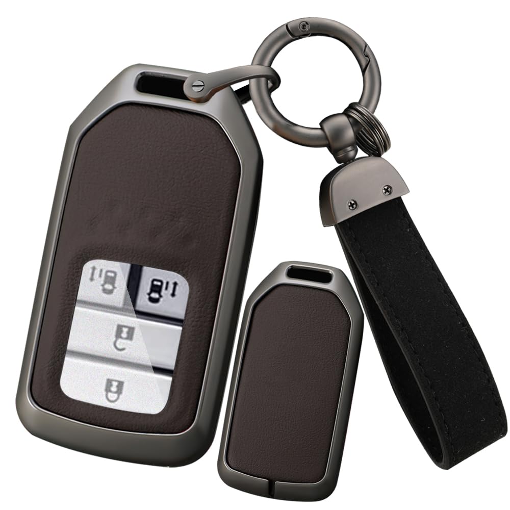 ontto Honda Smart Key Case, Key Holder, Alloy + PU Leather, Key Cover, For