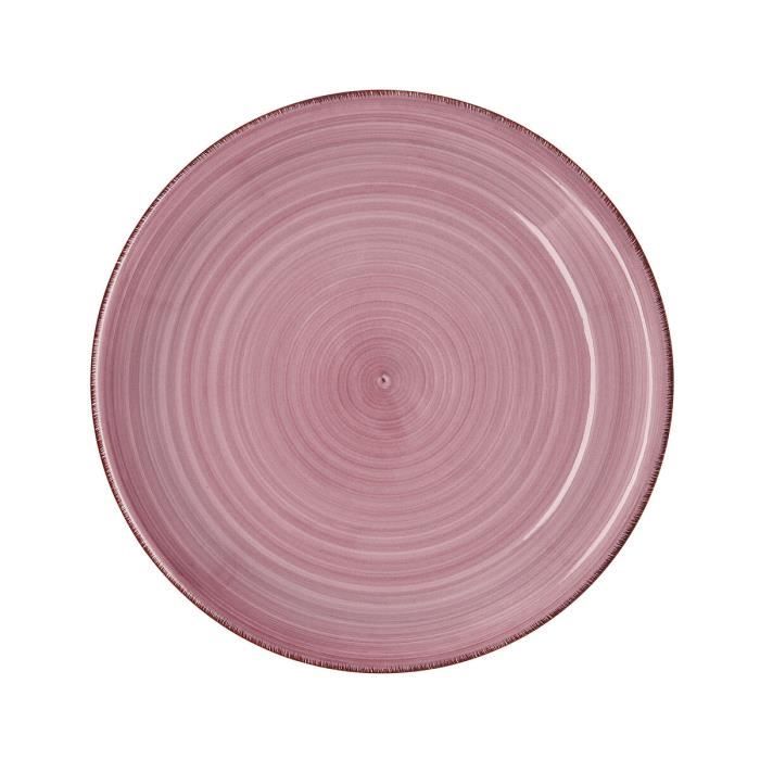Assiette Plate Quid Vita Peoni Céramique Rose Ø 27 Cm (12 Unités)