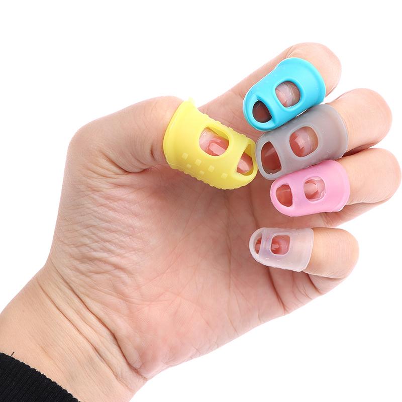 4 Pcs Silicone Non-Slip Finger Guards Guitar Fingertip Protector Finger Stall