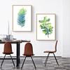 Nordic Watercolour Plant Wall Art Canvas Painting Green Leaf Poster Print Minimalist Wall Picture for Living Room Home Decor