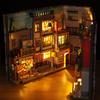 Mini Dollhouse Furniture Creative Lovely Vintage Finish Home Decor 3D Wooden House Puzzle Model Toy DIY