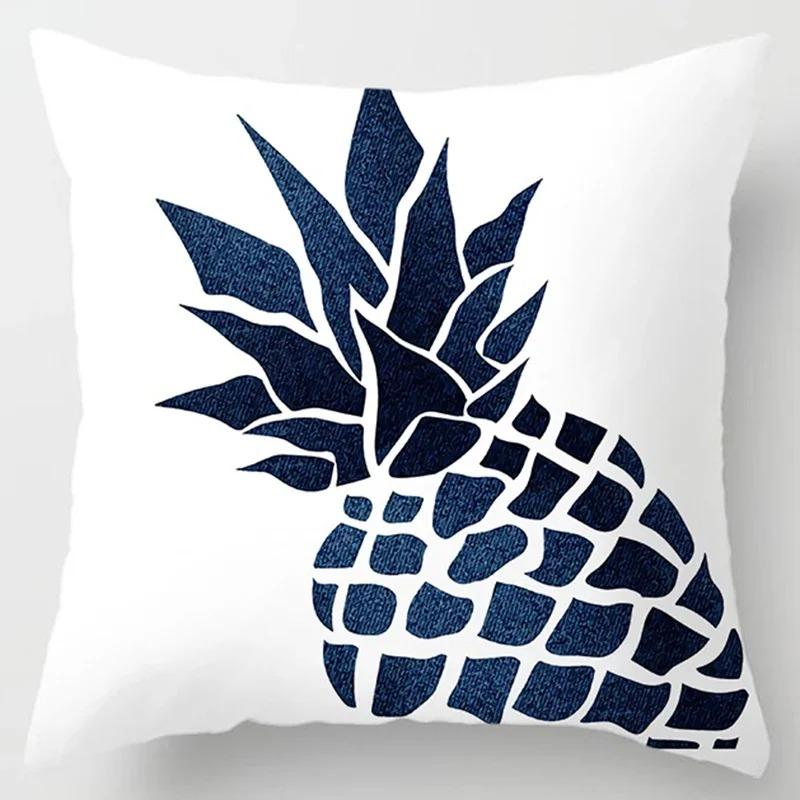 Modern Simple Dark Blue Geometric Pillowcase Home Sofa Cushion Cover
