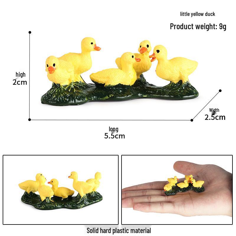 Realistic Farm Animal Models: Big Yellow Duck, Rooster, Turkey, Goose, and Swan