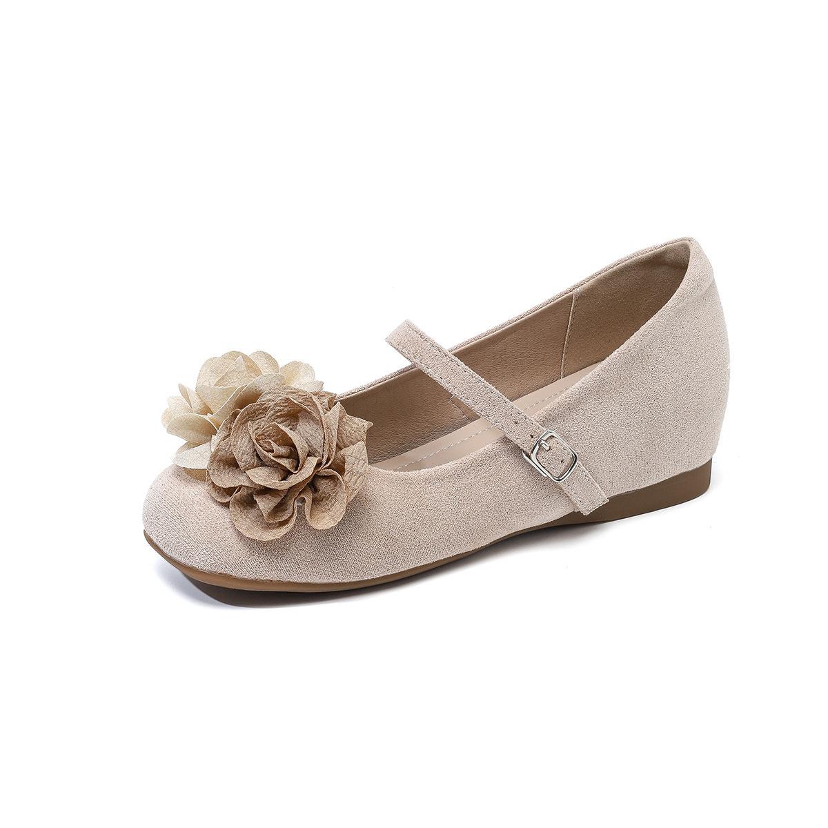 

Sheepskin version~ inner height increase 5CM French fairy wind flower word with Mary Jane women s shoes shallow mouth evening single shoes women 39
