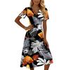 Summer Dresses for Women 2026 V Neck Short Sleeve Midi Dresses for Women Casual Dresses for Women Floral Dress