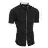 Summer Men's Stand-up Collar Solid Color Short-sleeved Shirt Casual Fashion Single-breasted Men's Shirt