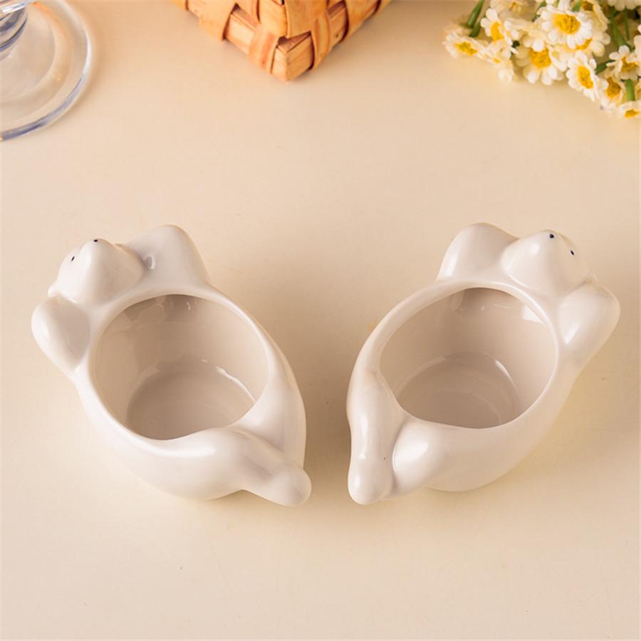 1PC ceramic pigment dish, pigment container, creative polar bear painting pigment dish