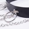 Gothic Waist Chain Alloy and PU Leather Body Chains with Rounded Circle Decor Body Straps Accessories for Women and Girl