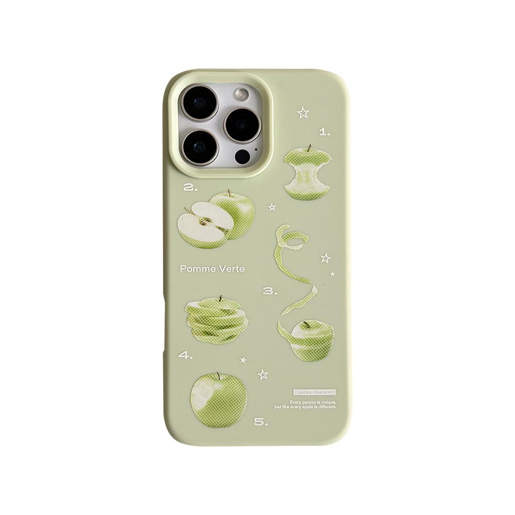 Green Apple Iphone16 Mobile Phone Case 17promax Is Suitable for 14 Niche 13 Silicone Anti-drop 11 Soft Cover, Small and Fresh.