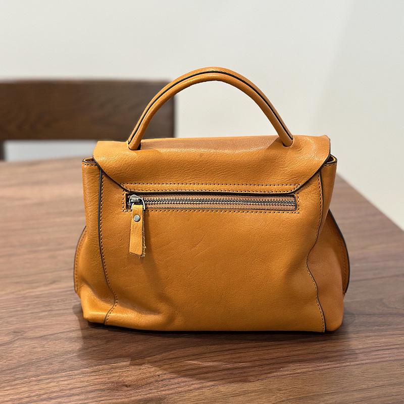 2024 Autumn/Winter Vintage Handmade Women's Genuine Leather Shoulder & Crossbody Bag
