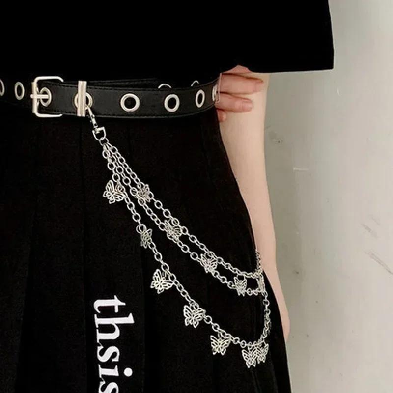 Punk Stil Mode Straße Schmetterling Gürtel Hüftkette Hose Mehrlagig Hip Hop Häkelhose Hose Accessoires Kreative Geschenke