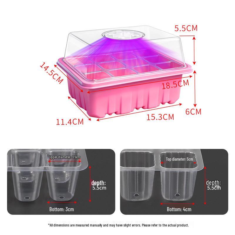 Multi-Color Seedling Box with High/Low Lid & Light for Home Balcony Gardening
