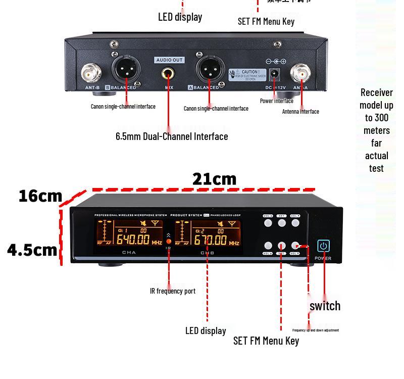 Dual Wireless Microphone Set for Meetings, KTV, and Home Singing