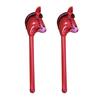 2Pcs Inflatable Stick Horse 39" PVC Kids Inflatable Horse Toy Easy Inflate Deflate Party Decoration for Horse Cowboy Carnival Christmas Birthday