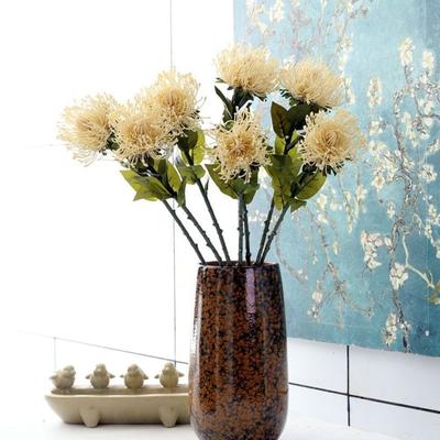 Plastic Material Faux Flower Stems 73cm Length Large Chrysanthemum Stem  Wedding Arrangement