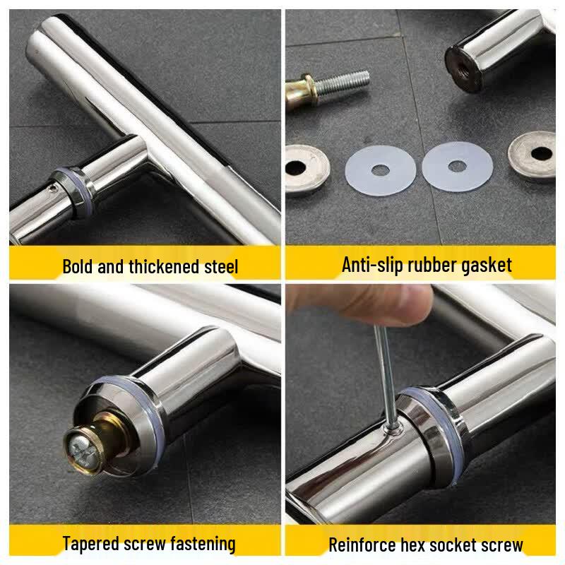 Oushanghua 304 Stainless Steel Round Glass Door Pull Handle Pair