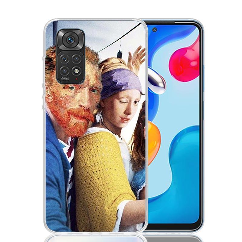 Van Gogh Mona Lisa Funny Art Case Phone Cover for Xiaomi Redmi Note 14 13 12S 12 11S 11 11T 11E 10S 10 Pro Plus 5G Trend Fundas