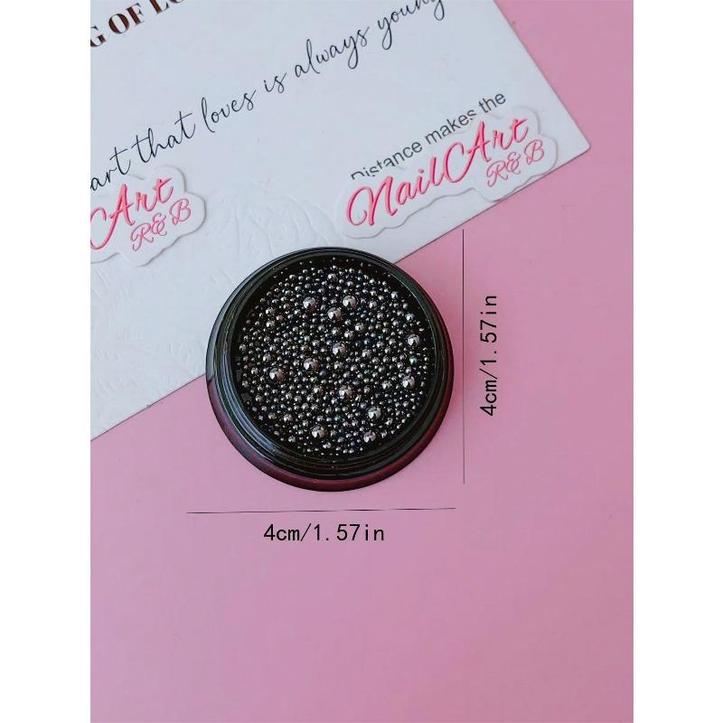 1 Box 3D Round Design Nails Art Decoration Ball, Steel Ball Diy Nails Supplies, Nails Charm, Small Steel Ball, Gold, Silver Color Nails Salon