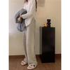 Lazy Wide Leg Pant Women's Spring Summer and Autumn Casual High-waisted Draped Striped Drag Floor Straight Trousers
