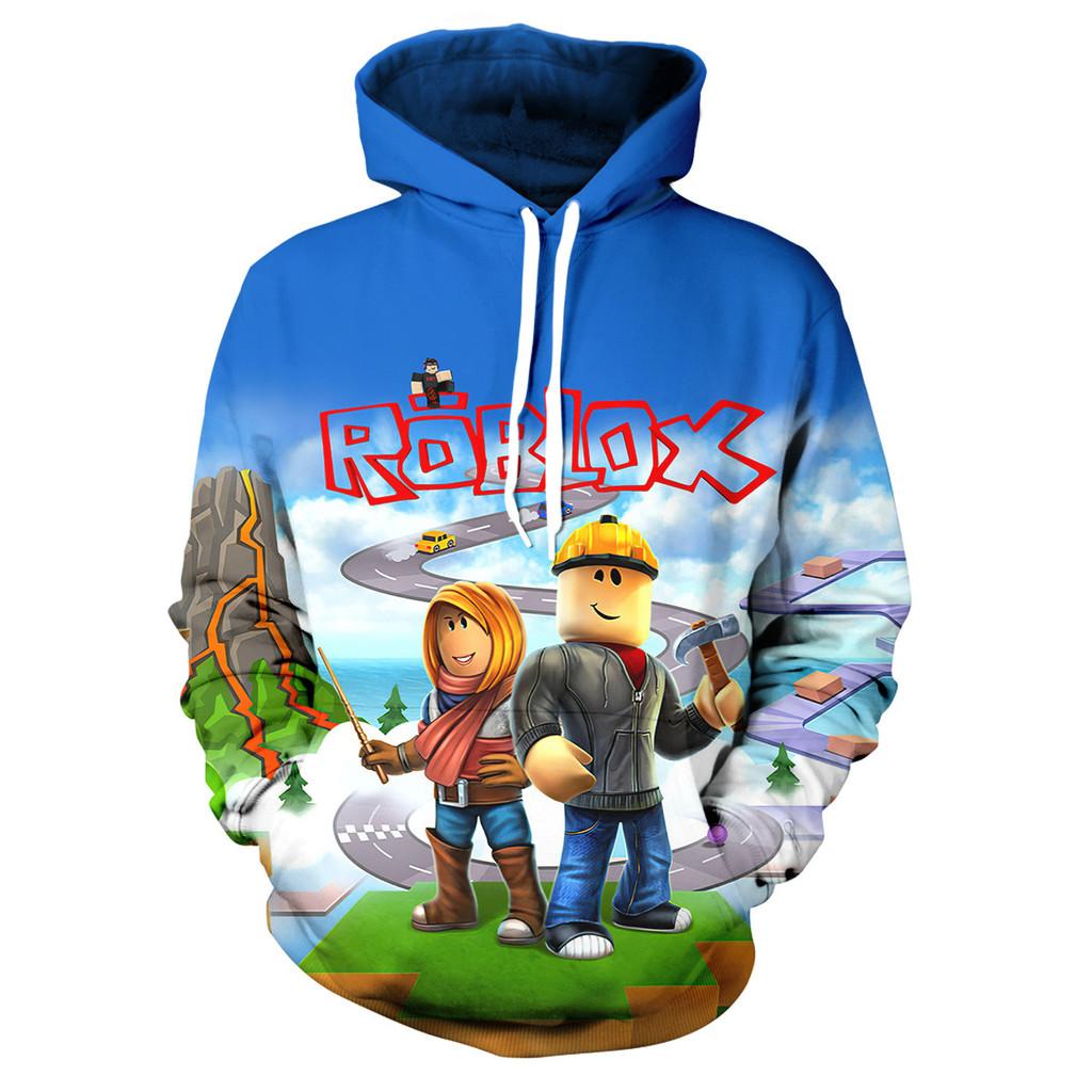 Trendy Roblox Youth Hooded Sweatshirt With Digital Print For Stylish Kids In Various Colors