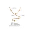 Yhpup Stainless Steel Beads Y Chain Drop Necklace That Goes Down The Chest 16K PVD Plated Exquisite Jewelry Tarnish Resistant