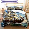 3PC Custom Name Adventure High Seas Bedding Set Duvet Cover Closure Includes 1 Duvet Cover & 2 Pillowcases for Bedroom