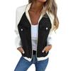 Podzim Zima Ženy Bunda Barevně ladící Kapsy na zip Cardigan Dlouhé rukávy Patchwork Raglánový límec na ramenou Límec na běžné denní nošení Kabát
