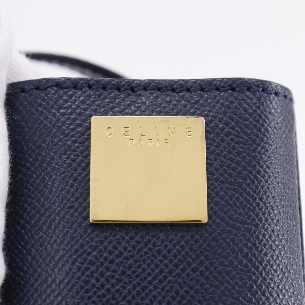Celine 2WAYShoulder Handbag MC1739 Vintage Navy Blue Calfskin Women Used
