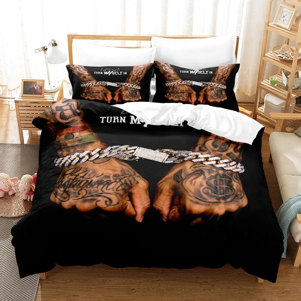 Lil Durk Boys Bed Cover Single Twin Full Queen King Size Aldult Anime Bedspread Duvet Cover Bed Set Quilt Cover Pillowcase