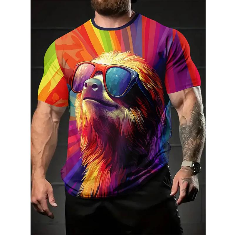 Funny Sloth 3D Print Harajuku Fashion Cool Crew Neck Clothing Apparel Daily Holiday Street Hip Hop Men's T-shirts